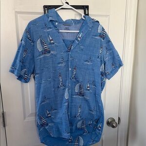 Izod Nautical Blue Men's Button-Down Shirt